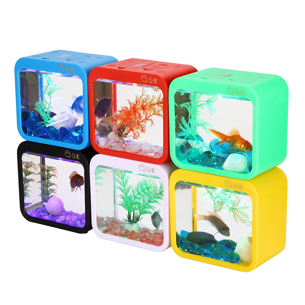 Aquarium Goldfish - Caja Betta creativa colorida con luz,