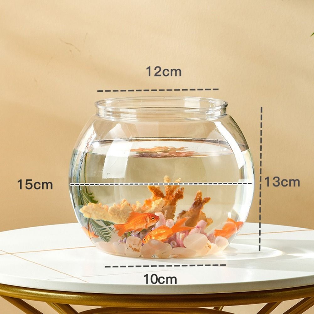 Aquarium Goldfish - Pecera redonda transparente de plástico para