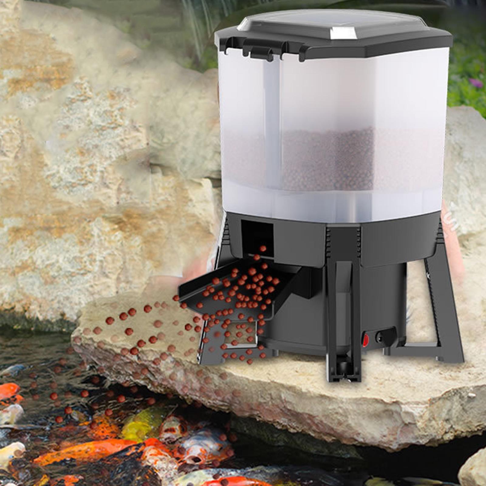 Aquarium Fish Koi - Alimentador de acuario automático Solar ajustable