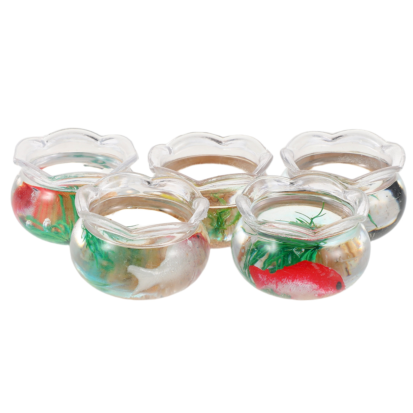 Aquarium Goldfish - 5 unidades de mini pecera, pequeña