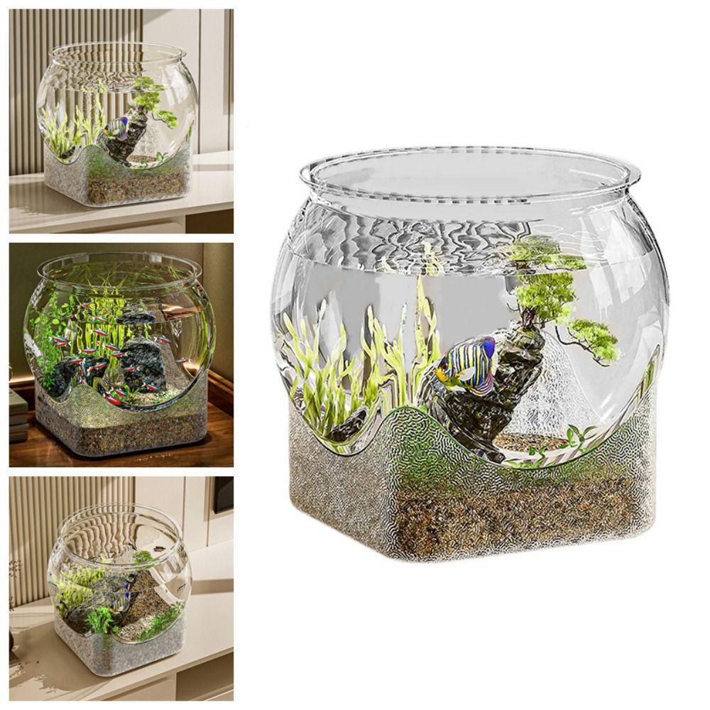 Aquarium Goldfish - Pecera Redonda Ultra Transparente, Tanque de