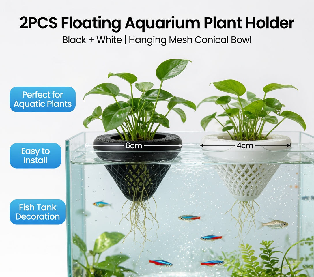 Soporte flotante para plantas  - Aquarium Fish Hideout reseña y precio