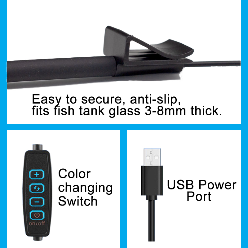 Lámpara LED USB para acuario,  - Aquarium Fish Only reseña y precio