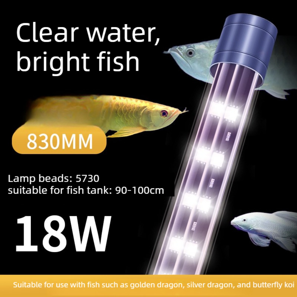 Luz LED para Acuario de 32.7 P - Aquarium Fish Yellow reseña y precio