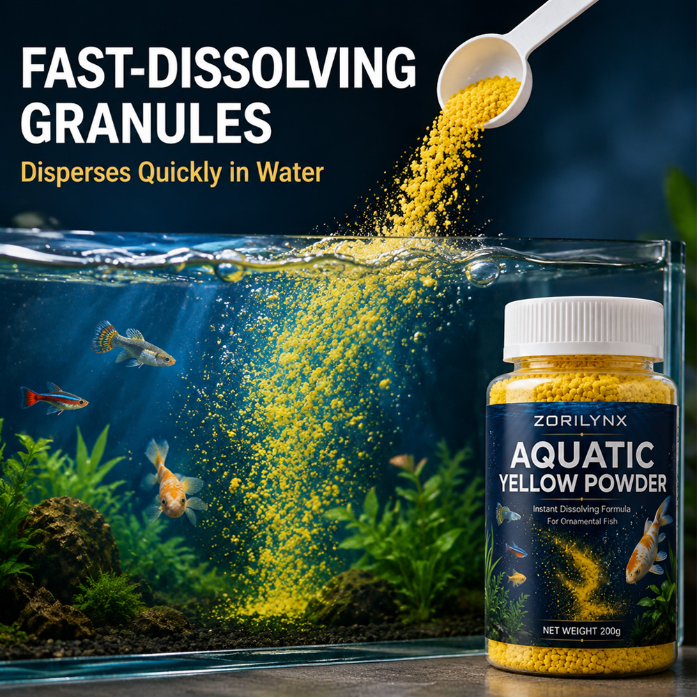 Gránulos de Polvo Amarillo Acu - Aquarium Fish Yellow reseña y precio