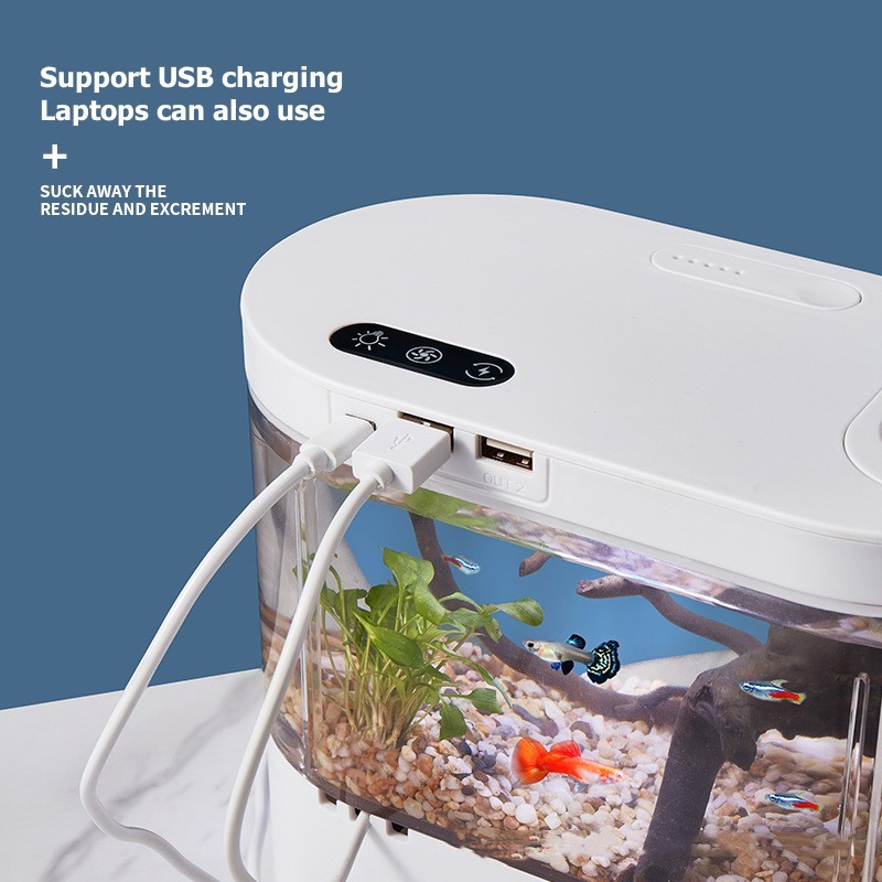 Mini Acuario de Escritorio Cre - Aquarium Goldfish reseña y precio